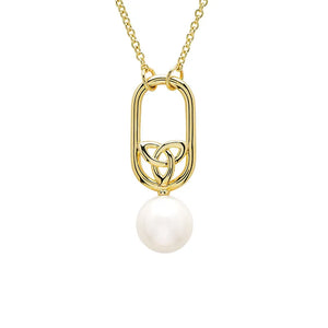 14kt Gold Vermeil Celtic Pearl Necklace