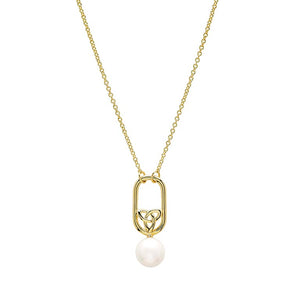 14kt Gold Vermeil Celtic Pearl Necklace