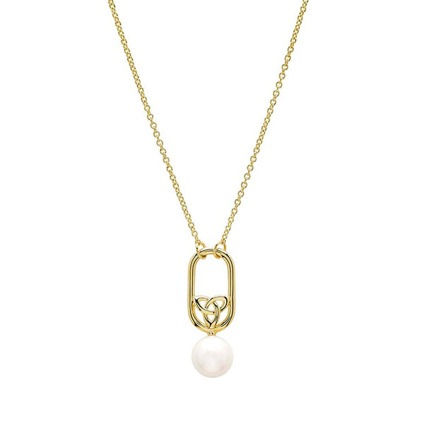 14kt Gold Vermeil Celtic Pearl Necklace