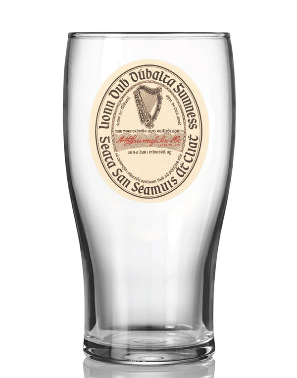 Guinness Irish Label Pint Glass