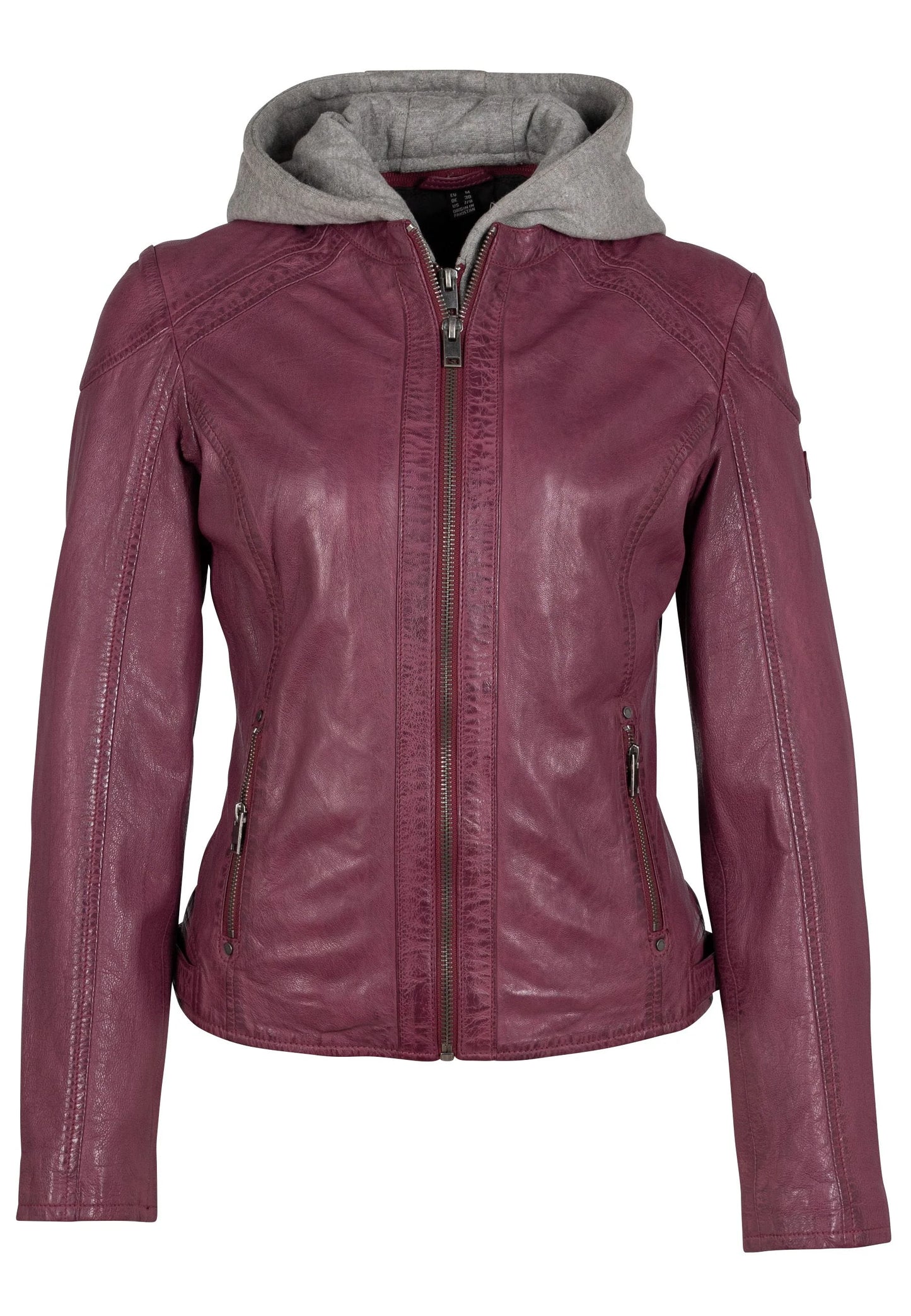 Allice Leather Jacket With Removable Hoodie