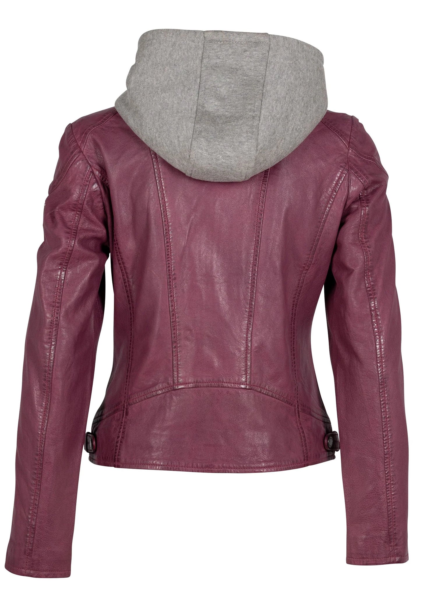 Allice Leather Jacket With Removable Hoodie