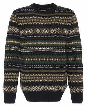 Barbour Case Fairisle Crew Neck - Black Marl
