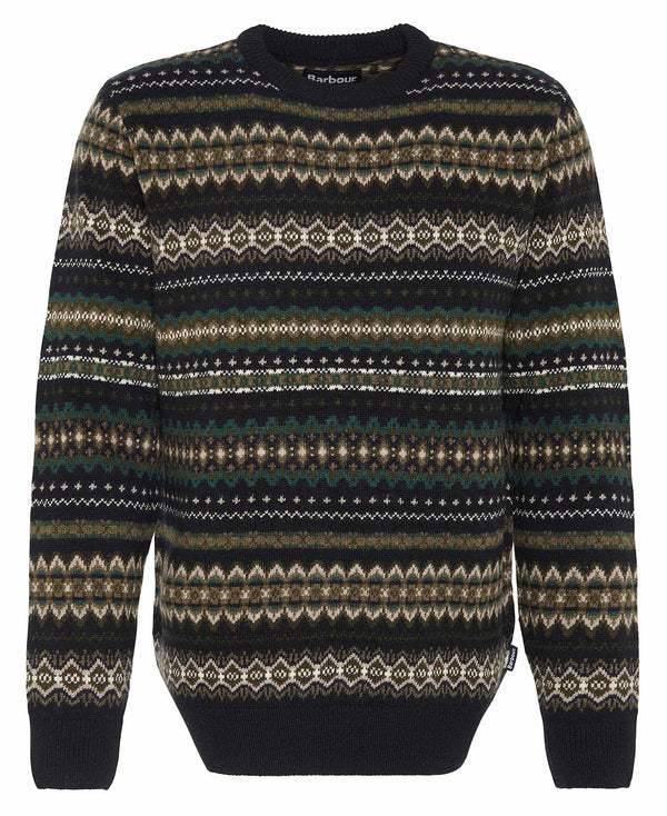 Barbour Case Fairisle Crew Neck - Black Marl