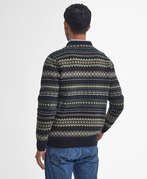Barbour Case Fairisle Crew Neck - Black Marl