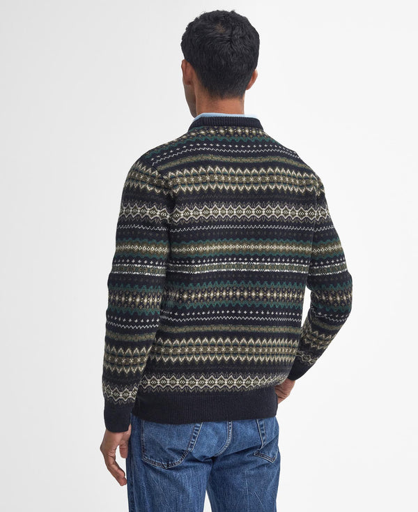 Barbour Case Fairisle Crew Neck - Black Marl