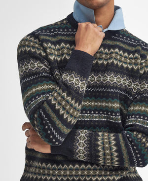 Barbour Case Fairisle Crew Neck - Black Marl