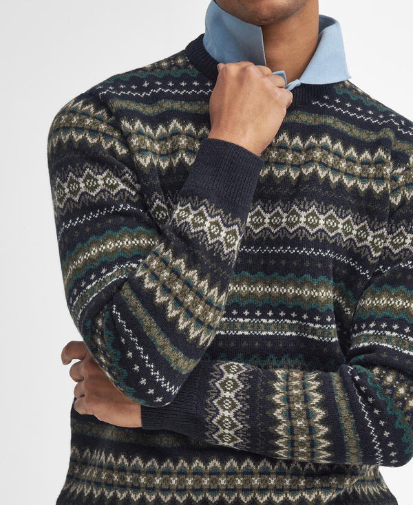 Barbour Case Fairisle Crew Neck - Black Marl