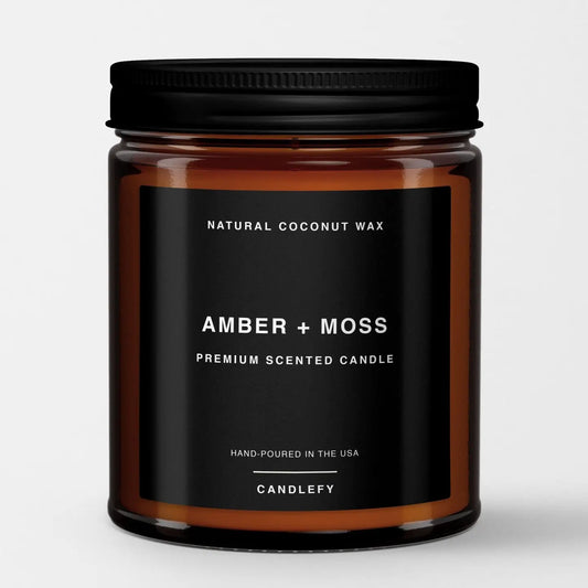 Amber & Moss Scented Candle - 1 Wick