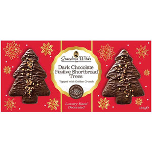 Grandma Wild's Dark Chocolate Festive Shortbread Trees