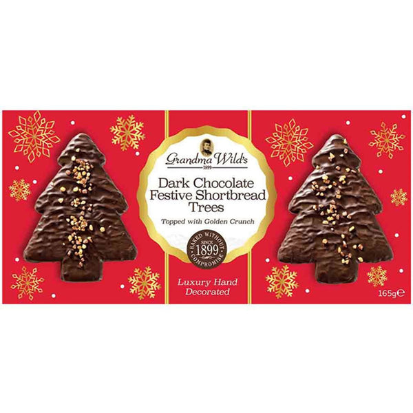Grandma Wild's Dark Chocolate Festive Shortbread Trees