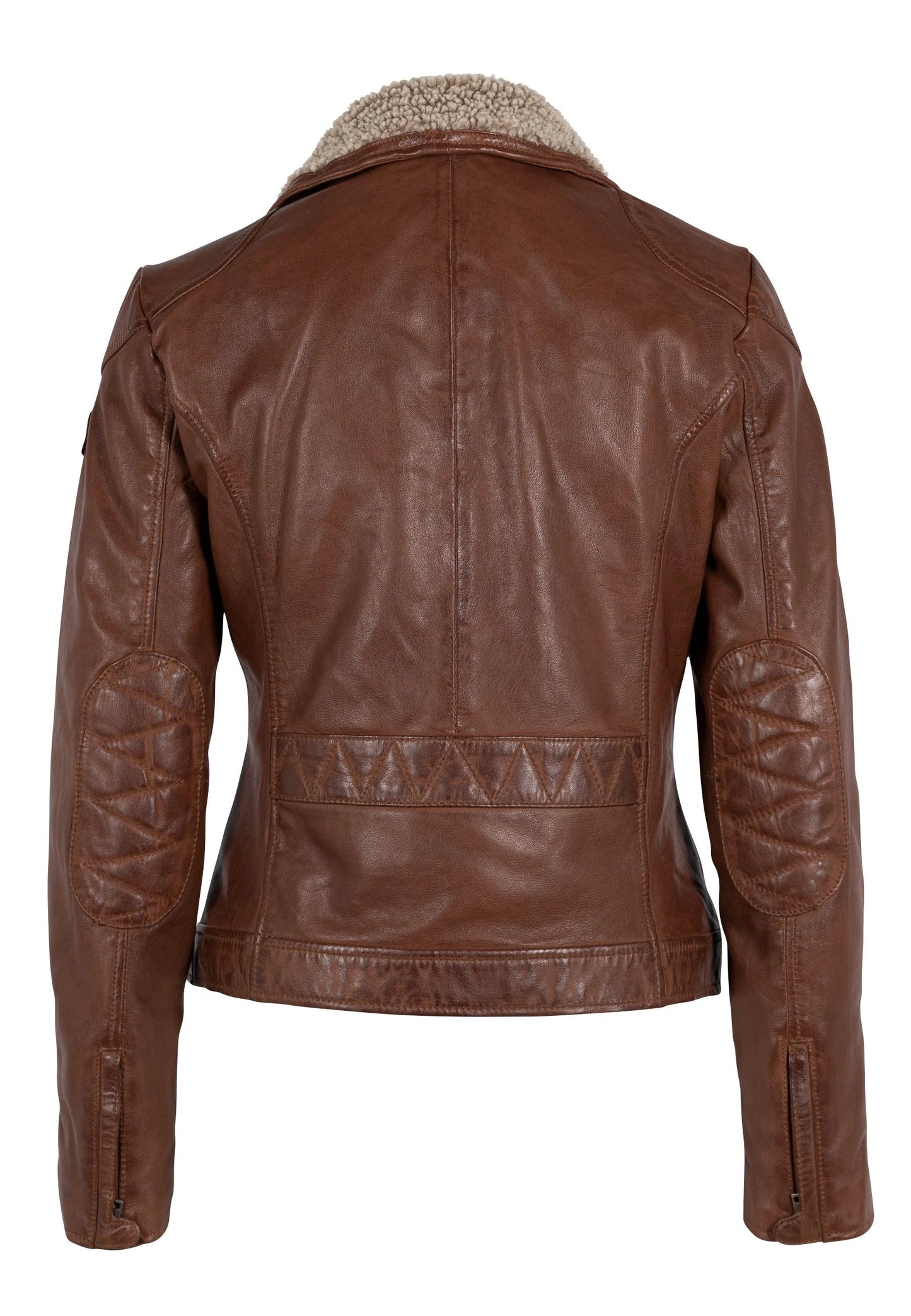 Jenja Lamb Leather Jacket With Teddy Fur Trim