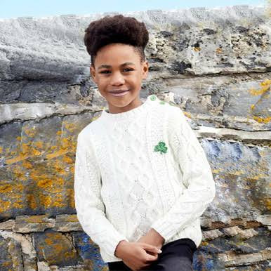 Children's Shamrock Cable Knit Pullover