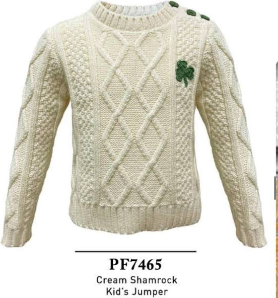 Children's Shamrock Cable Knit Pullover