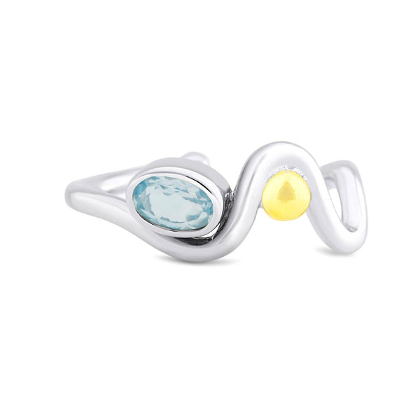 Heartbeat Ring - Blue Topaz