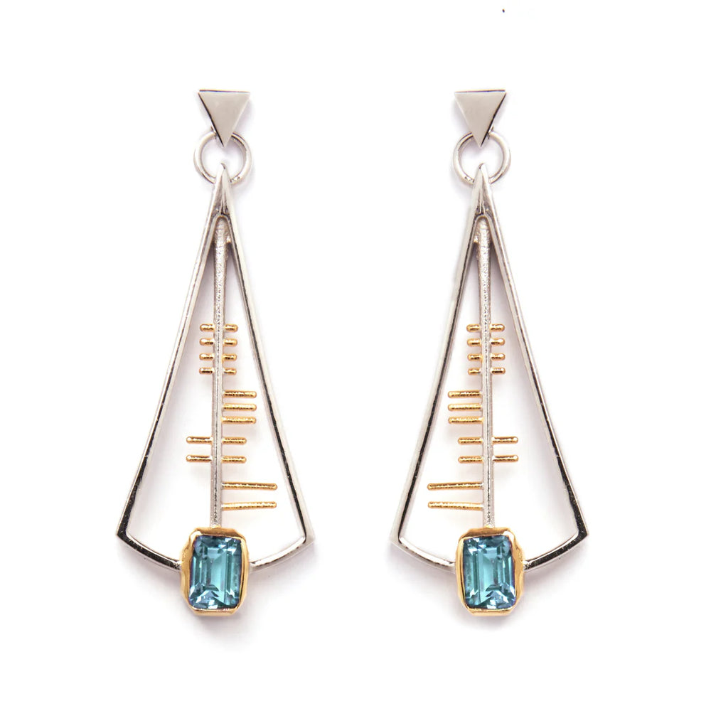 Adeline Earrings - Blue Topaz