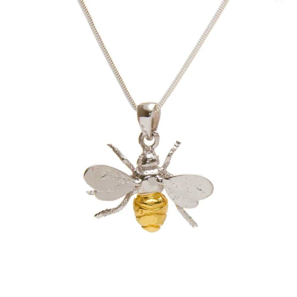 Wildlife Large Bee Pendant - Silver & Gold