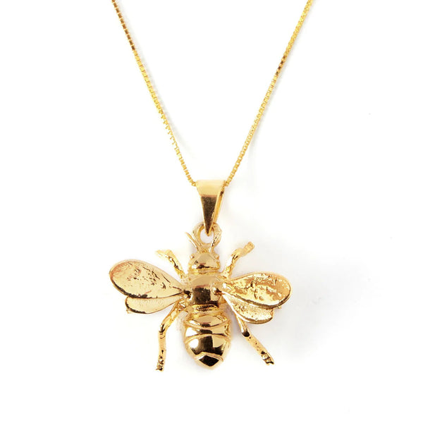 Wildlife Large Bee Pendant - Gold