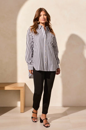 Long Sleeve Button Front Cotton Shirt