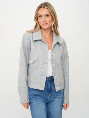 Katrina Herringbone Jacket- Grey