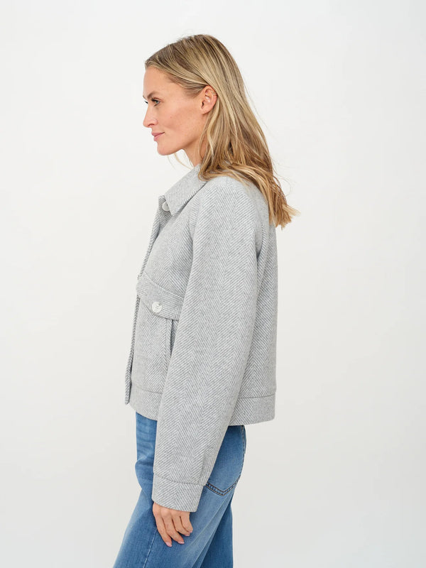 Katrina Herringbone Jacket- Grey