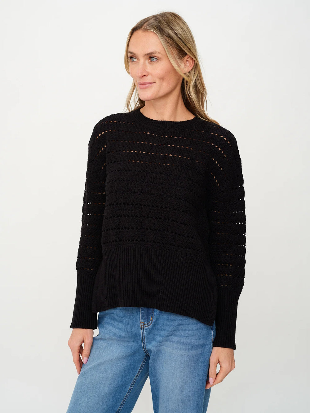 Jaden Crochet Crew Neck Sweater