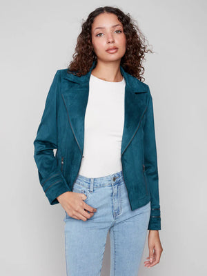 Vintage Faux Suede Jacket -  Evergreen