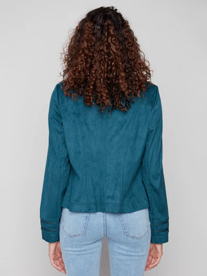 Vintage Faux Suede Jacket -  Evergreen