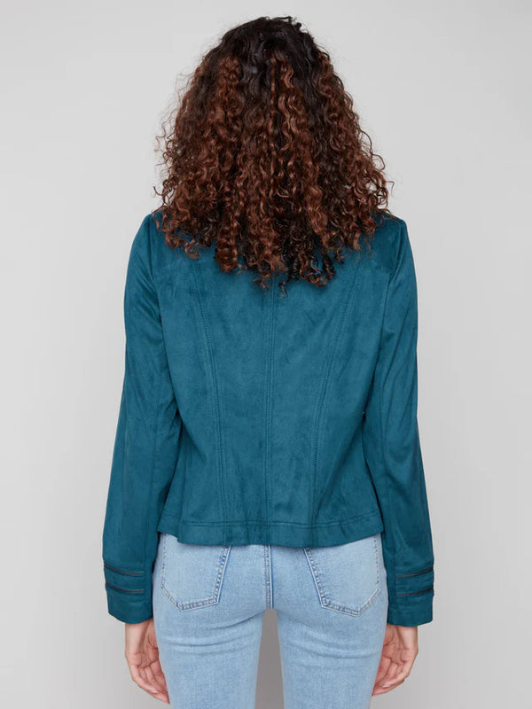 Vintage Faux Suede Jacket -  Evergreen
