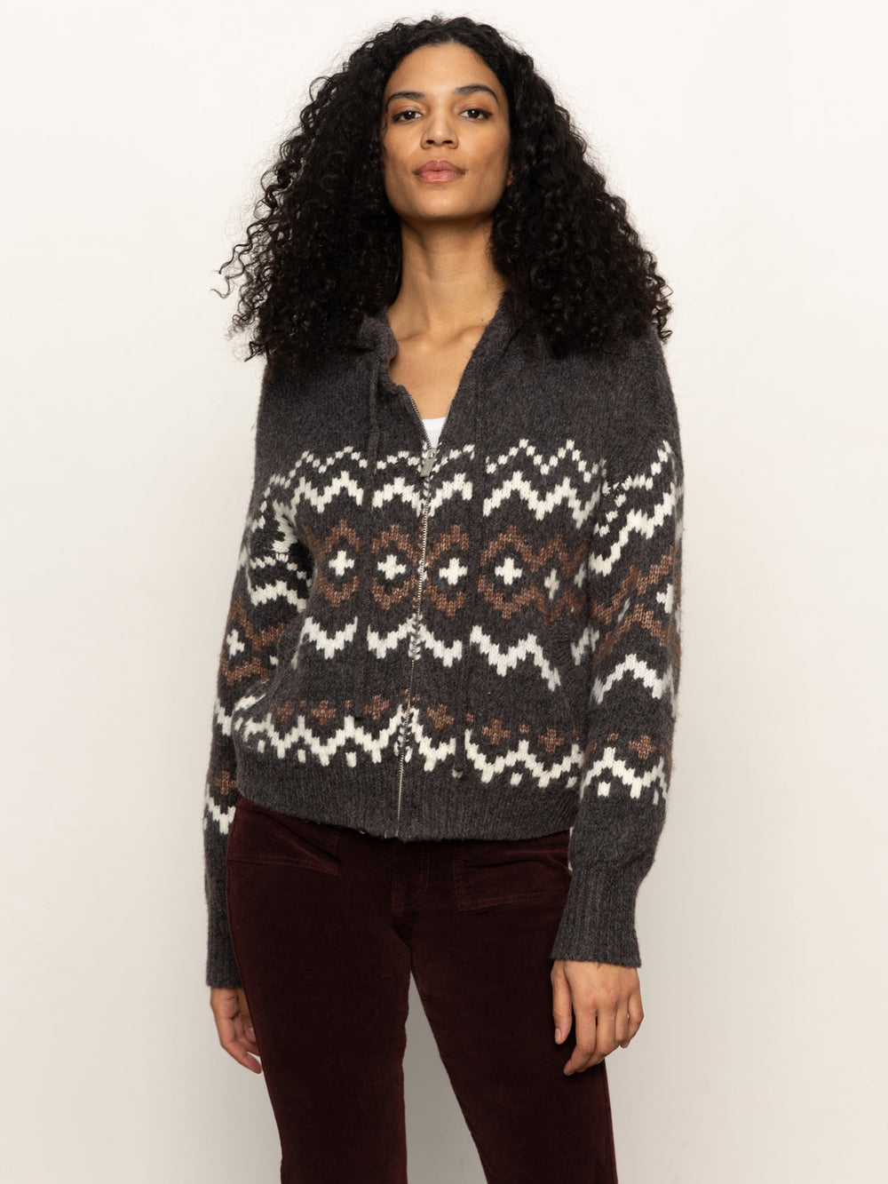Zip-Up Fairisle Hoodie