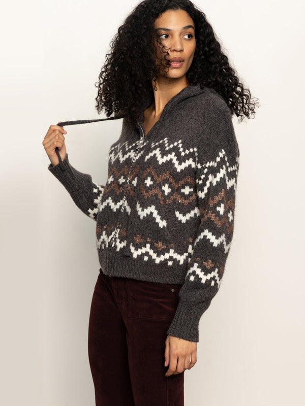 Zip-Up Fairisle Hoodie