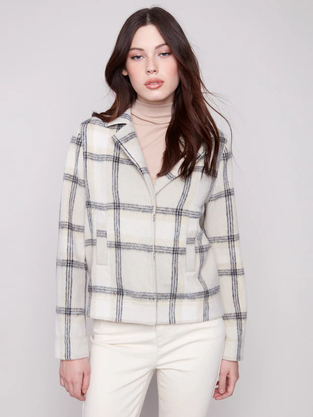 Lurex Plaid Short Jacket