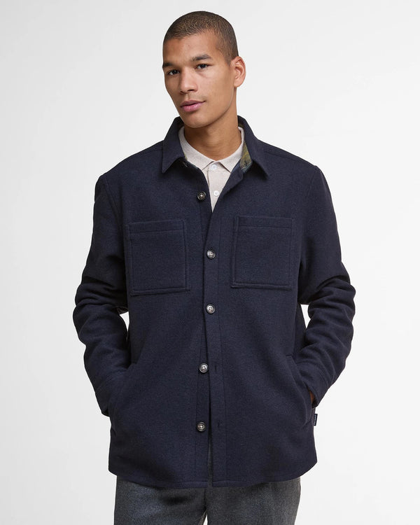 Barbour Marlow Tailored Wool Blend Overshirt - Navy Marl