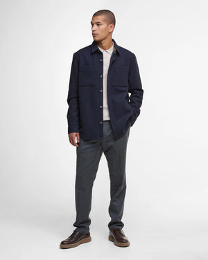 Barbour Marlow Tailored Wool Blend Overshirt - Navy Marl