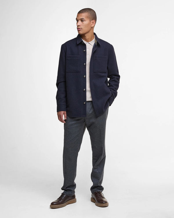 Barbour Marlow Tailored Wool Blend Overshirt - Navy Marl
