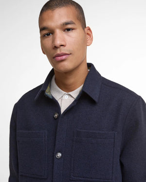 Barbour Marlow Tailored Wool Blend Overshirt - Navy Marl