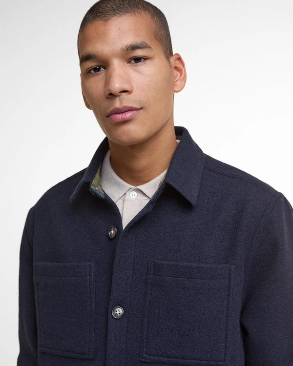 Barbour Marlow Tailored Wool Blend Overshirt - Navy Marl