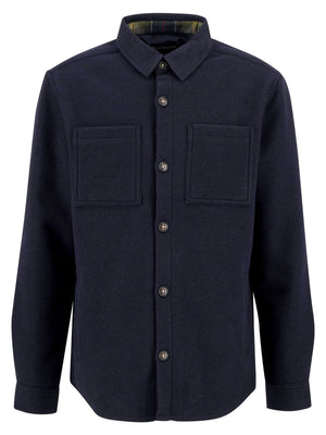 Barbour Marlow Tailored Wool Blend Overshirt - Navy Marl