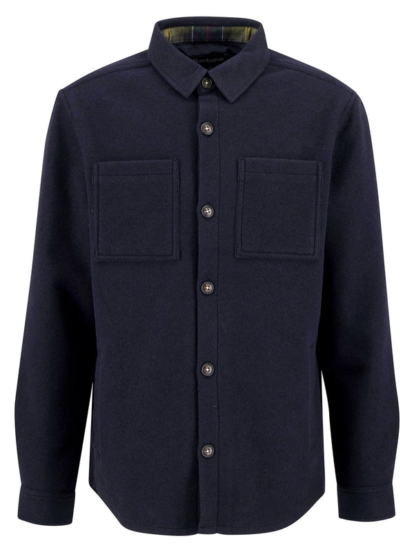 Barbour Marlow Tailored Wool Blend Overshirt - Navy Marl