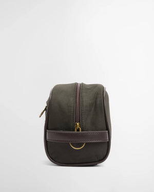 Barbour Wax Washbag - Olive/Beacon