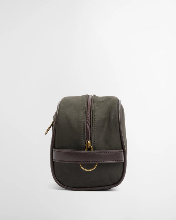 Barbour Wax Washbag - Olive/Beacon
