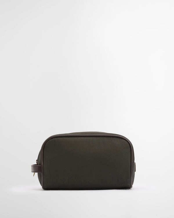 Barbour Wax Washbag - Olive/Beacon