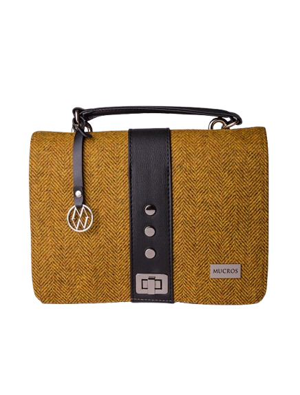 Fiona Irish Tweed Purse - Yellow Herringbone