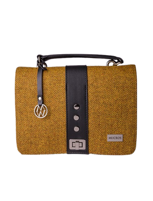 Fiona Irish Tweed Purse - Yellow Herringbone