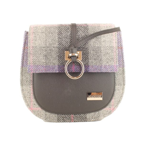 Grace Tweed Purse - Purple & Grey Plaid