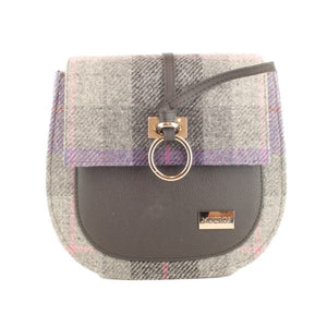 Grace Tweed Purse - Purple & Grey Plaid