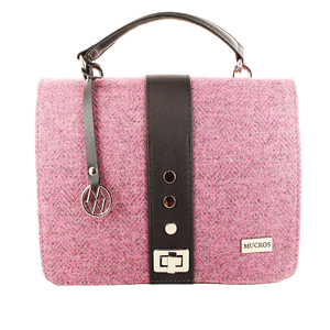Fiona Irish Tweed Purse - Pink Herringbone
