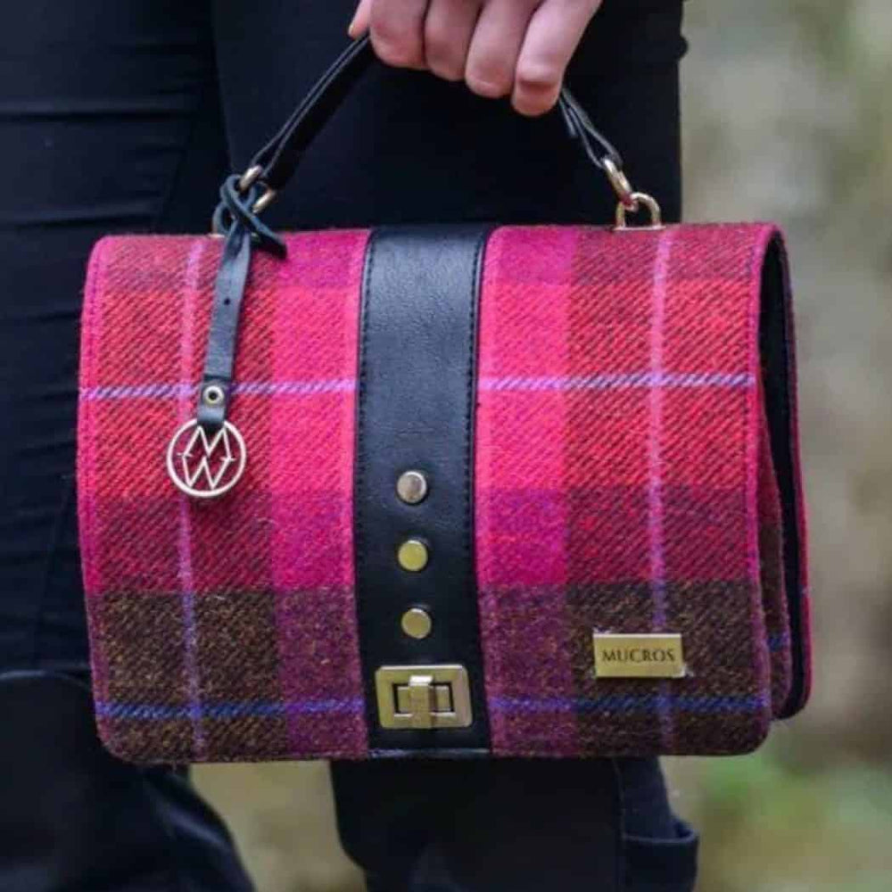 Fiona Irish Tweed Purse - Fuchsia Plaid