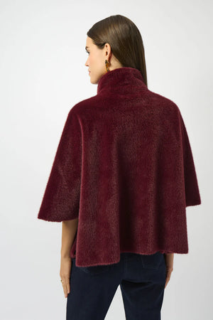 Faux Fur Cape Coat With Pockets