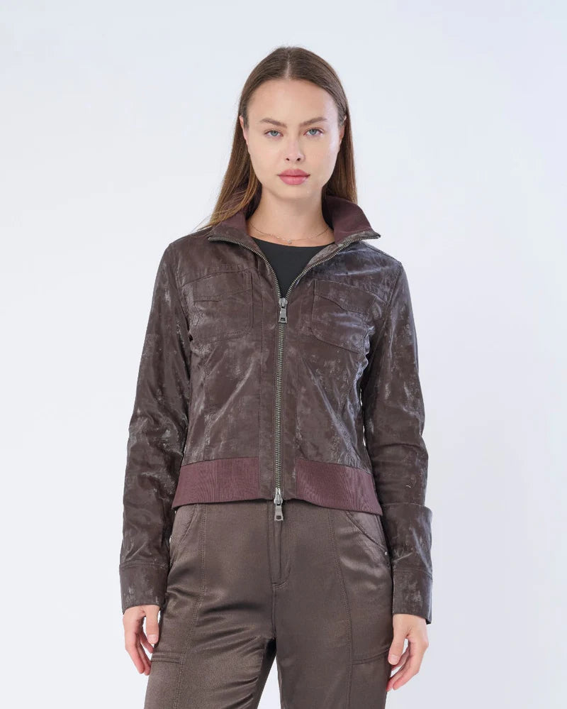 Etna Sueded Patent Leather Jacket